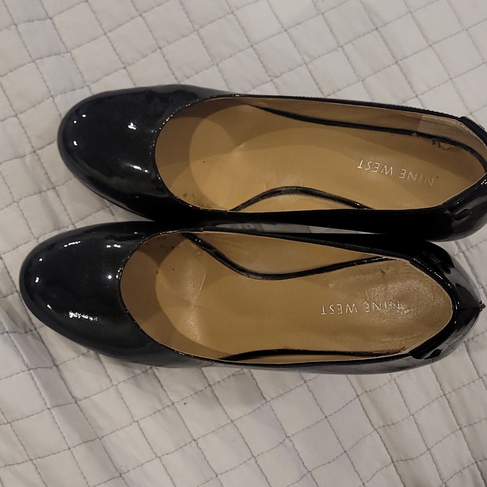 Nine West wedge patent heels